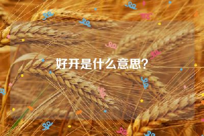 好开是什么意思？