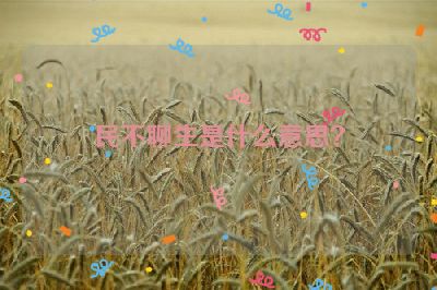 民不聊生是什么意思？