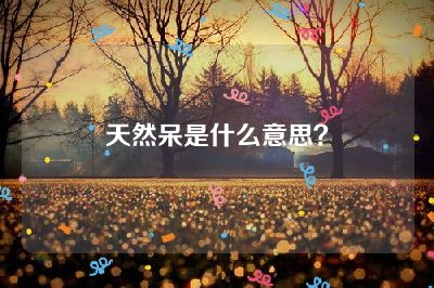 天然呆是什么意思？