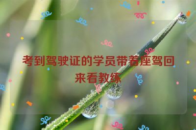 考到驾驶证的学员带着座驾回来看教练