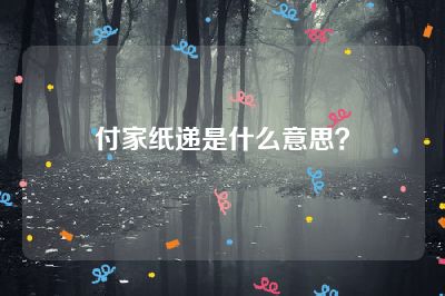 付家纸递是什么意思？