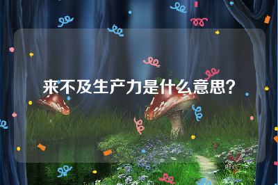 来不及生产力是什么意思？