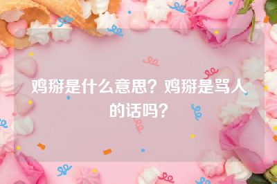 鸡掰是什么意思？鸡掰是骂人的话吗？