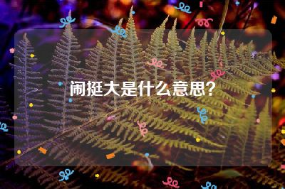 闹挺大是什么意思？