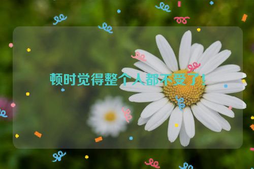 顿时觉得整个人都不受了！