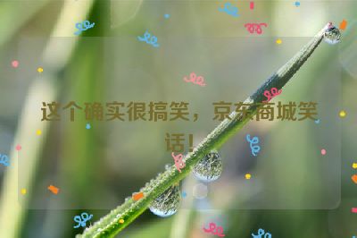 这个确实很搞笑，京东商城笑话！