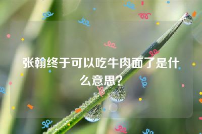 张翰终于可以吃牛肉面了是什么意思？