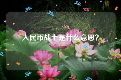 人民币战士是什么意思？