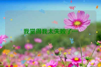 我觉得我太失败了…
