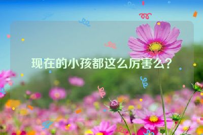 现在的小孩都这么厉害么？
