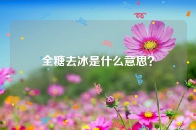 全糖去冰是什么意思？