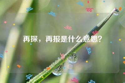 再探，再报是什么意思？