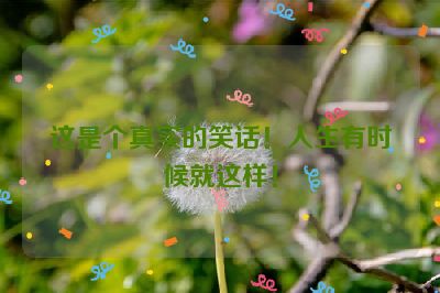 这是个真实的笑话！人生有时候就这样！