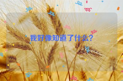 我好像知道了什么？