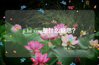 ji ba yang是什么意思？