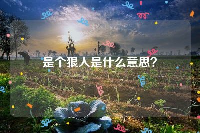 是个狠人是什么意思？