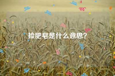 捡肥皂是什么意思？