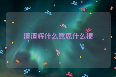 渣渣辉什么意思什么梗