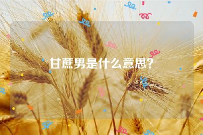 甘蔗男是什么意思？