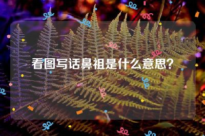 看图写话鼻祖是什么意思？