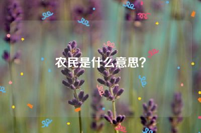 农民是什么意思？