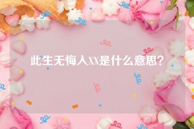 此生无悔入XX是什么意思？