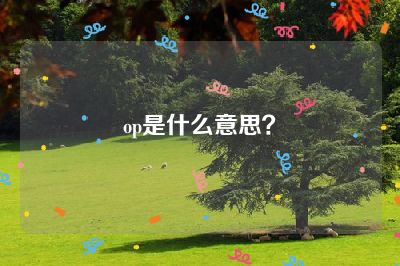 op是什么意思？