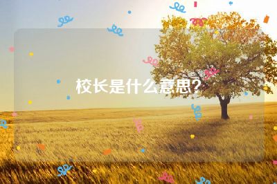 校长是什么意思？