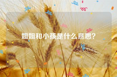 姐姐和小孩是什么意思？