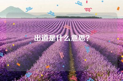 出道是什么意思？