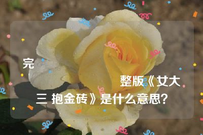 完‌‌‌​​‌‌‌‌‌‌‌‌‌‌​‌​​‌​整版《女大三 抱金砖》是什么意思？