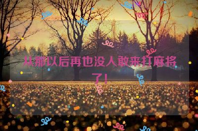 从那以后再也没人敢来打麻将了！