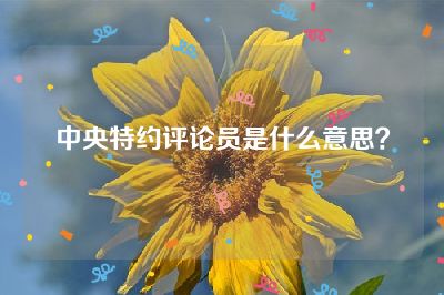 中央特约评论员是什么意思？