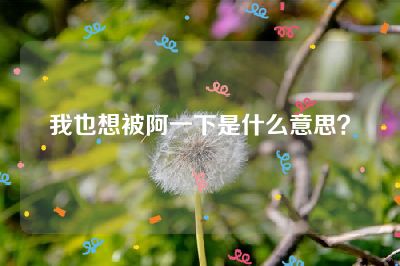 我也想被阿一下是什么意思？