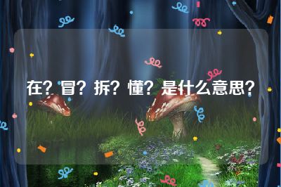 在？冒？拆？懂？是什么意思？
