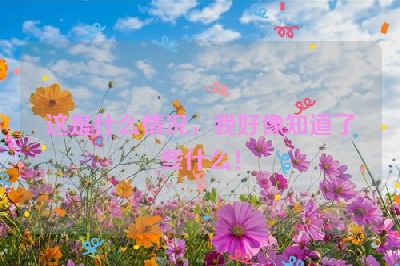 这是什么情况，我好像知道了些什么！
