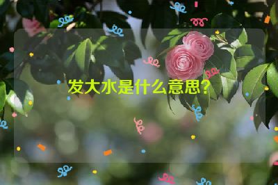发大水是什么意思？