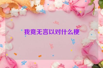 我竟无言以对什么梗